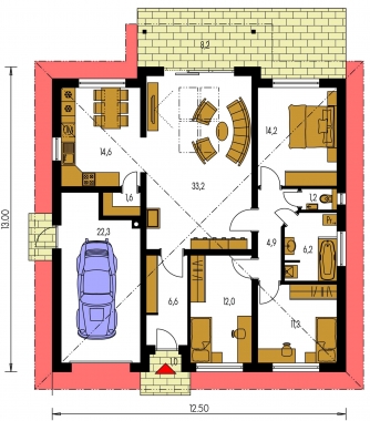 Mirror image | Floor plan of ground floor - BUNGALOW 119